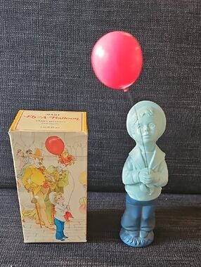 Avon Fly A Balloon Blue Boy Figurine with Pink Balloon